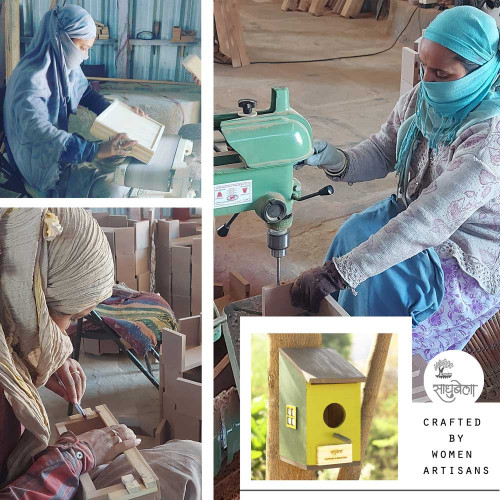 Chidiyawas- Set of 2 Painted Wooden Bird House