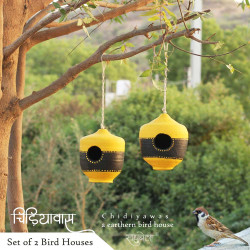 Set of 2 Maati Chidiyawas- Earthen Bird House Set of 2 Maati Chidiyawas- Earthen Bird House