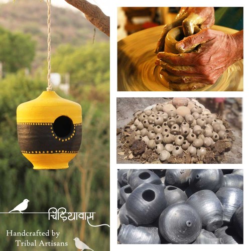Set of 4 Maati Chidiyawas- Earthen Bird House