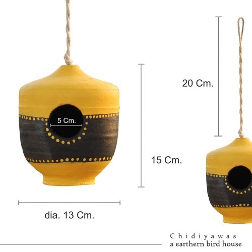 Set of 4 Maati Chidiyawas- Earthen Bird House