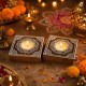 Chhapo- Square Shape- Wooden Print Block T Light Candle Holder