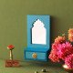 Saubhagya Darpan- Mini Dressing Unit- Wall Decor Wooden Mirror Chest - Blue Saubhagya Darpan- Mini Dressing Unit- Wall Decor Wooden Mirror Chest - Blue