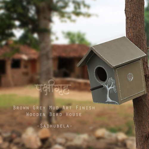 Pakshi Gruh- Mud Art Wooden Bird House-Vruksha Art
