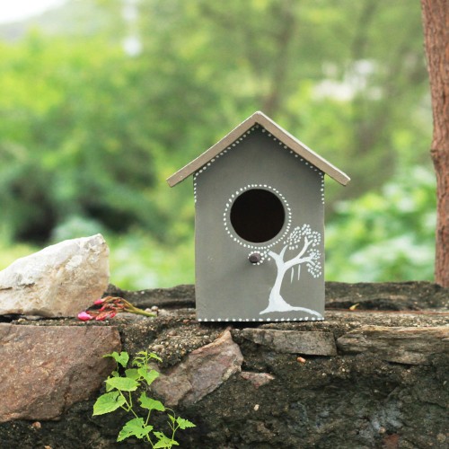 Pakshi Gruh- Mud Art Wooden Bird House-Vruksha Art