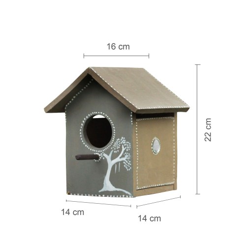 Pakshi Gruh- Mud Art Wooden Bird House-Vruksha Art