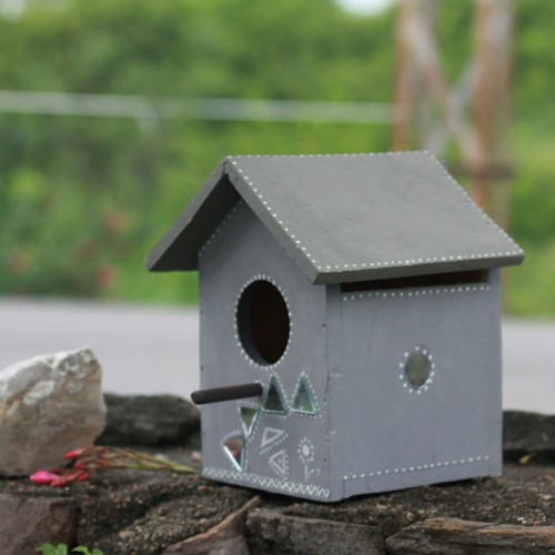 Pakshi Gruh- Mud Art Wooden Bird House-Tribhuj Art