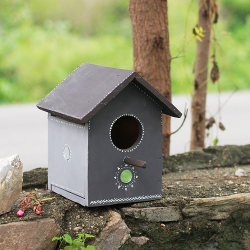 Pakshi Gruh- Mud Art Wooden Bird House- Surya Darpan Art