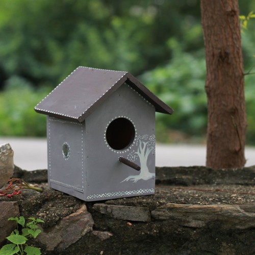 Pakshi Gruh- Mud Art Wooden Bird House- Vruksha Art
