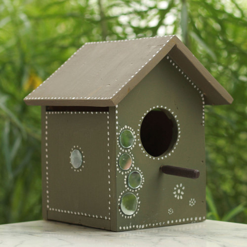 Pakshi Gruh- Mud Art Wooden Bird House-Darpan Lata Art
