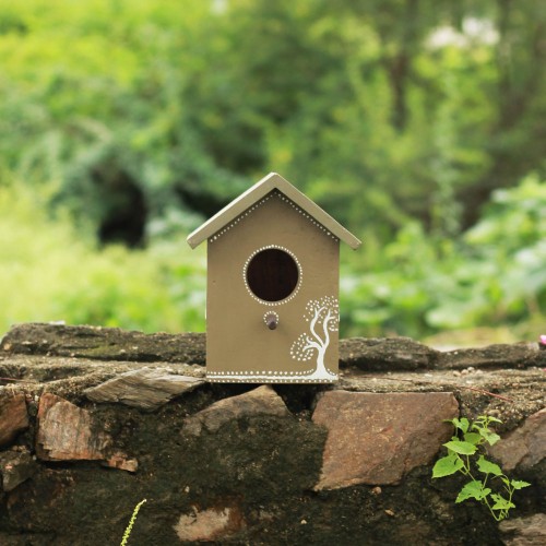 Pakshi Gruh- Mud Art Wooden Bird House-Vruksha Art
