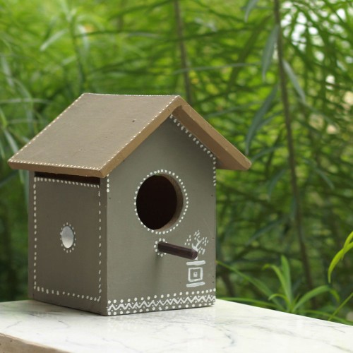 Pakshi Gruh- Mud Art Wooden Bird House-Tulsi
