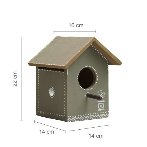 Pakshi Gruh- Mud Art Wooden Bird House-Tulsi