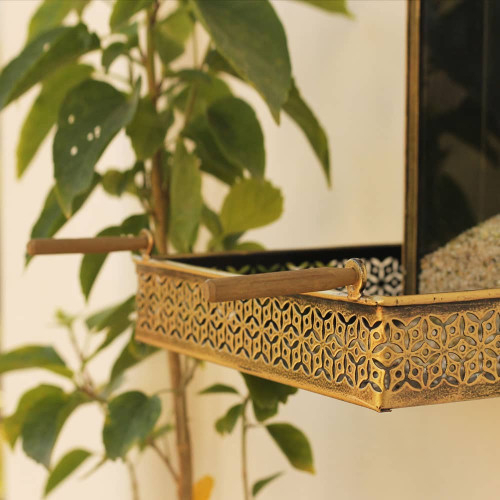 Danagruh- Antique Golden Wall Mount Bird Feeder