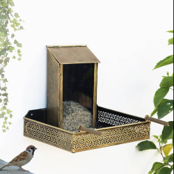 Danagruh- Antique Golden Wall Mount Bird Feeder Danagruh- Antique Golden Wall Mount Bird Feeder