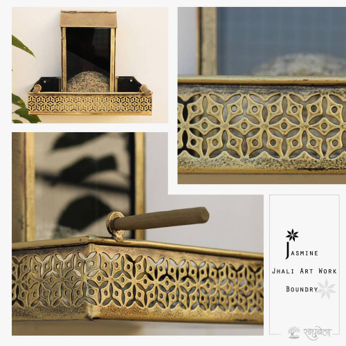 Danagruh- Antique Golden Wall Mount Bird Feeder