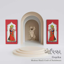 Gopika- Mudran Shaili Wall Decor Panel Set-Red Gopika- Mudran Shaili Wall Decor Panel Set-Red