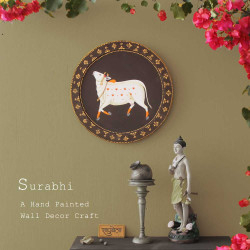 Surabhi- Pichwai Holy Cow Painting Wall Panel Surabhi- Pichwai Holy Cow Painting Wall Panel