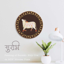 Surabhi- Pichwai Holy Cow Painting Wall Panel Surabhi- Pichwai Holy Cow Painting Wall Panel