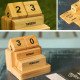 Desk Calendar - Natural Wooden Endless Calendar -Flip 'n' Lift Dices and Slices