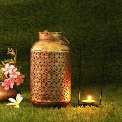 Cylindrical Burni Pot Diya Candle Lantern