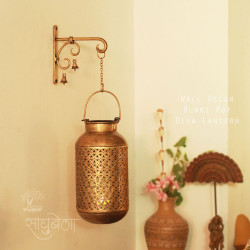 Wall Decor Cylindrical Burni Pot Diya Lantern