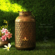 Wall Decor Cylindrical Burni Pot Diya Lantern