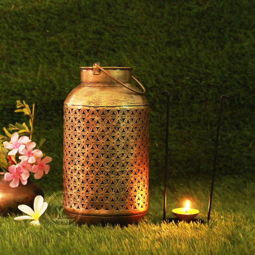 Wall Decor Cylindrical Burni Pot Diya Lantern