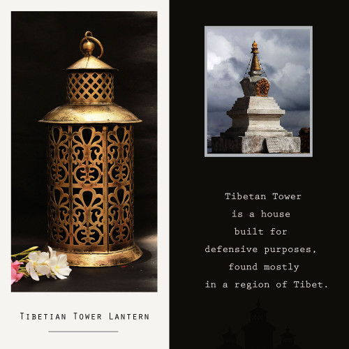 Tibetan Tower Lantern- Wall Decor T-Light Candle Holder