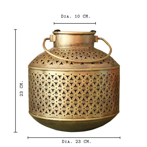 Golden Charvi Pot- Diya Candle Lantern