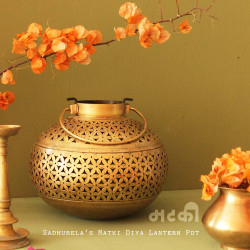 Golden Matki Pot- Diya Candle Lantern
