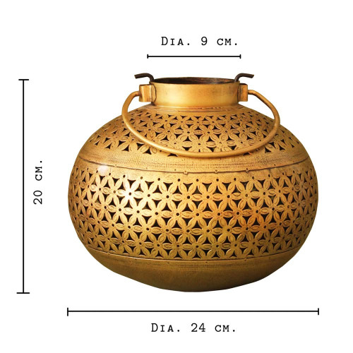Golden Matki Pot- Diya Candle Lantern