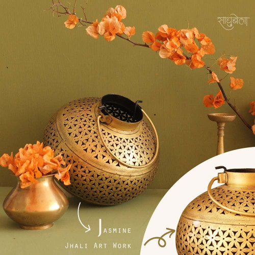 Golden Matki Pot- Diya Candle Lantern