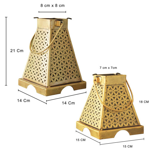 Lanterns of Maya Temple -Tea Light Candle Holder-Set of Small and Medium