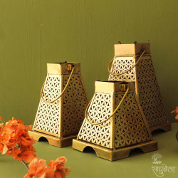 Lanterns of Maya Temple -Tea Light Candle Holder-Set of Small, Medium and Large