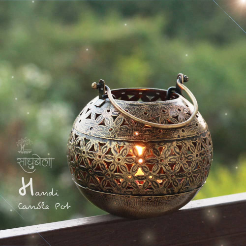 Set of Milk Burni and Handi Pot Lanterns - T Light Candle Holders