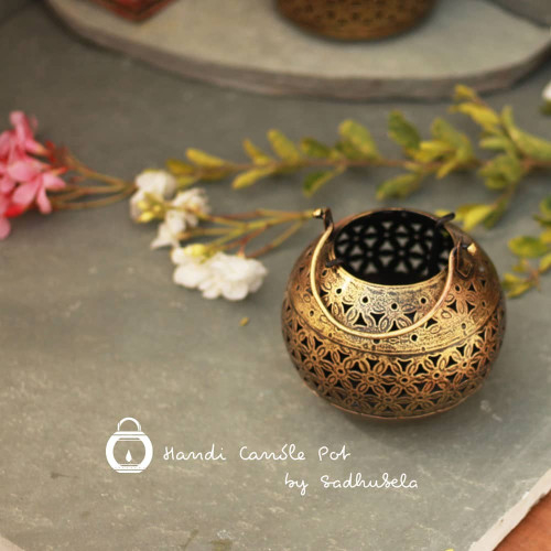 Set of Milk Burni and Handi Pot Lanterns - T Light Candle Holders