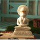 Aanjneya- Meditating Hanuman- White Stone Craft Idol