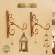 Kamal Hans Ankud – Set of 2 Wall Mount Hangers for Lantern & Planter | Antique Golden Finish