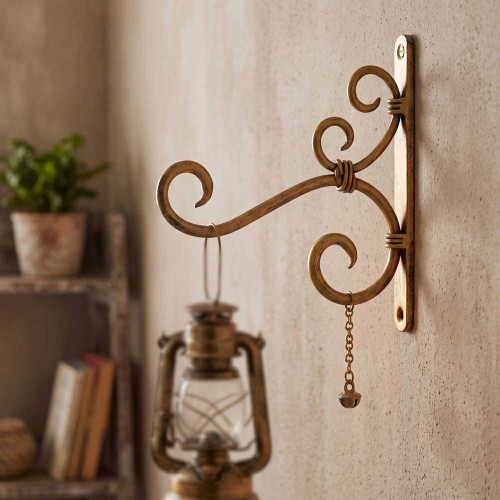 Kamal Hans Ankud – Set of 2 Wall Mount Hangers for Lantern & Planter | Antique Golden Finish