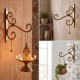 Kamal Hans Ankud – Handmade Wrought Iron Wall Mount Lantern & Planter Hanger with Brass Ghungroo | Antique Golden Finish