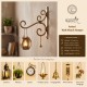 Kamal Hans Ankud – Handmade Wrought Iron Wall Mount Lantern & Planter Hanger with Brass Ghungroo | Antique Golden Finish