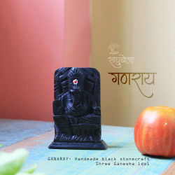 Ganaray Vinayaka- Black Stone Craft Shree Ganesha Idol