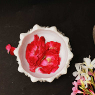 Blooming Lotus- White Marble Urli Bowl