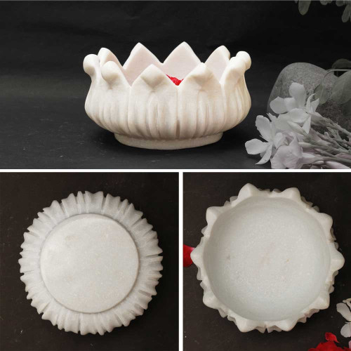 Kurmavtar - Divine Support- Black Stone Turtle in Lotus-Shaped Urli Bowl