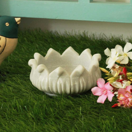 Kurmavtar - Divine Support- Black Stone Turtle in Lotus-Shaped Urli Bowl