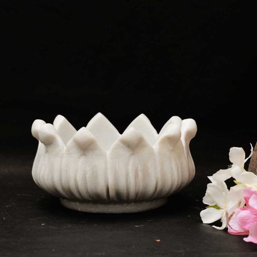 Kurmavtar - Divine Support- Black Stone Turtle in Lotus-Shaped Urli Bowl