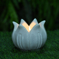 Lotus Candle- White Marble Lotus T Light Holder Lotus Candle- White Marble Lotus T Light Holder