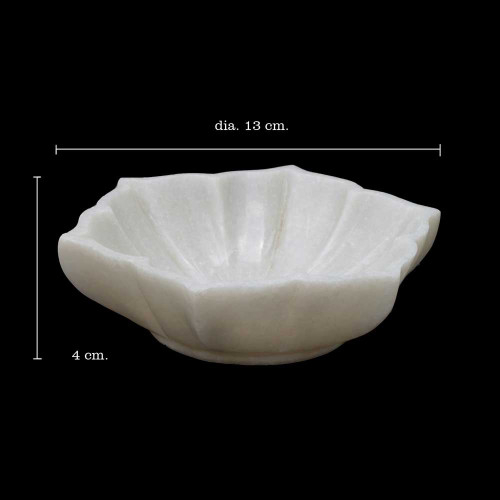 Skanda Pushpa- Hexagonal White Marble Flower Urli Bowl - 5"