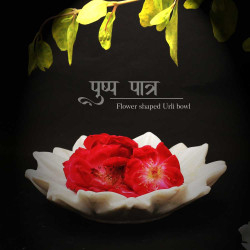 Blooming Egyptian lotus– White Marble Urli Plate