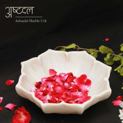 Ashtadal- Octagonal White Marble Flower Urli Bowl - 7"